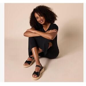 Amazon Essentials Faux Leather Espadrille Wedge Sandals Size 10